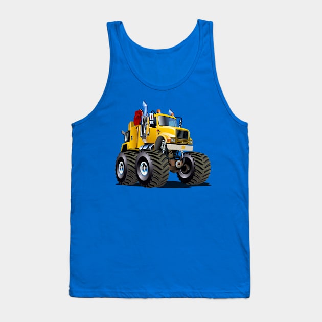 Cartoon Monster Tow Truck Tank Top by Mechanik